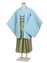 【レンタル】【小学生男の子 袴レンタル・水色×緑系(縞柄)】小学校卒業式 袴レンタル|小学生卒業式 ジュニア 男児 卒業式袴セット 小学生 着物|十三参り 結婚式|150cm 155cm 10歳 11歳 12歳 13歳 男の子 羽織袴 紋付袴 着物レンタル フルセット|往復送料無料