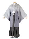 レンタル 紋付袴 身長:180〜185cm 正絹 グレー系 × 黒銀 袴 フルセット 男性 結婚式 卒業式 mt-0119