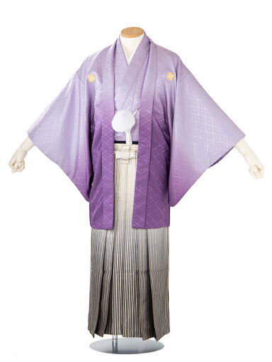 【成人式 】 レンタル 紋付袴 身長:155〜160cm 紫系 × 黒金縞 袴 フルセット 男性 紋付 mt-0121s 【成人式 】 レンタル 紋付袴 身長:155〜160cm 紫系 × 黒金縞 袴 フルセット 男性 紋付 mt-0121s