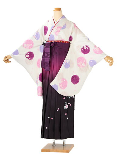 レンタル 卒業袴 身長:163〜168cm 白系 着物 × 刺繍 紫ぼかし 袴 女性 二尺袖 女袴 卒業式 n-0758 レンタル 卒業袴 身長:163〜168cm 白系 着物 × 刺繍 紫ぼかし 袴 女性 二尺袖 女袴 卒業式 n-0758