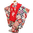 【レンタル】【七五三・3才女児】ブランド『KAGURA(カグラ)』赤/紺地|七五三|被布着物|3歳|被布セット|753|貸衣装|子供|レンタル|女の子|3歳被布...