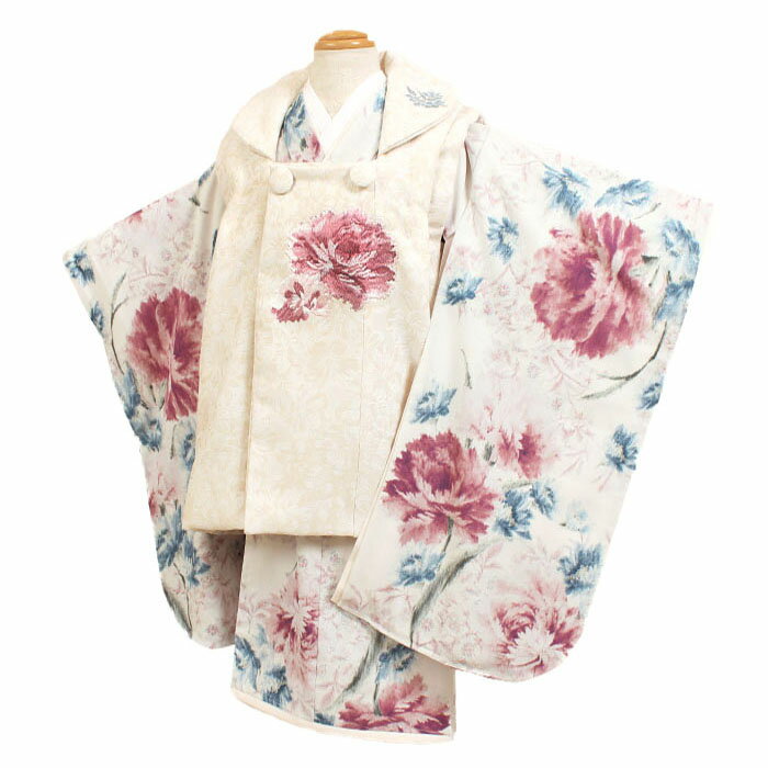 【レンタル】【七五三着物レンタル 3才女児 JILLSTUART 白系】ジルスチュアート 七五三 被布着物 3歳 被布セット 753 ひな祭り 貸衣装 子供 レ...