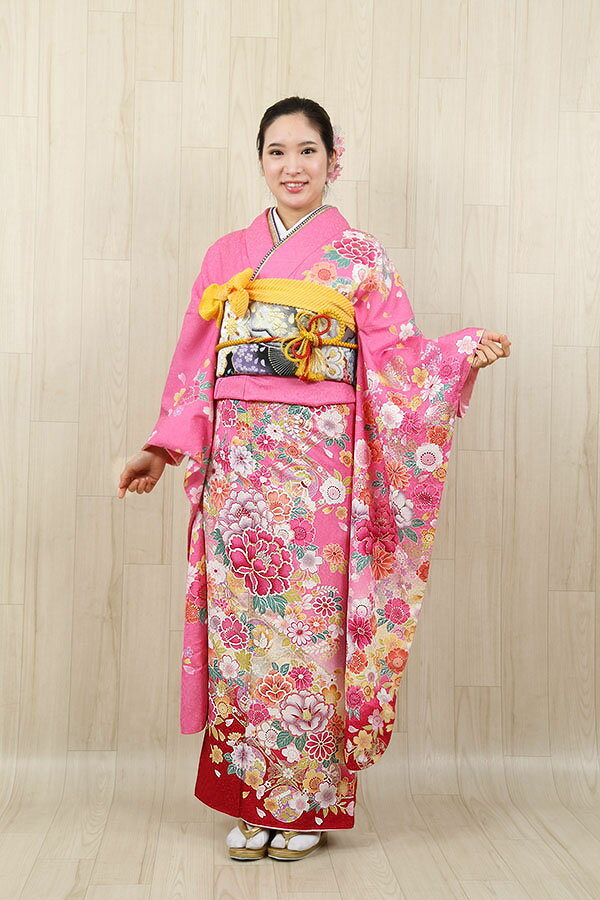 【レンタル】【レンタル】【レンタル】【成人式振袖 ピンク】振袖レンタル フルセット ふりそで 振袖セット レンタル振袖 振り袖 着物レンタル 貸衣装 女性 和服 安い 往復送料無料 成人式 pf039