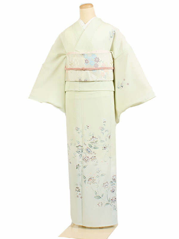 美品 夏着物 正絹 絽“テールグリーン色に神々しい!竹垣越しの笹”訪問着E-35 楽天市場】絽 訪問着(カラーグリーン)(レディース