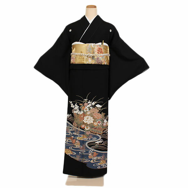 【レンタル】【黒留袖 鴛鴦四季花