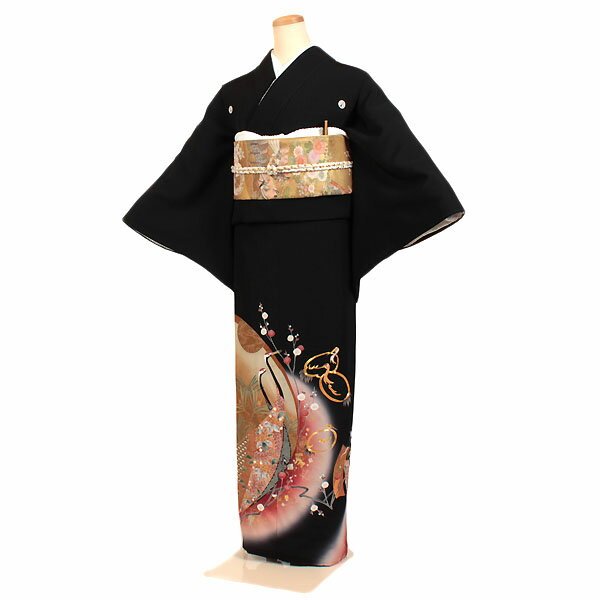 【レンタル】【黒留袖 鶴】留袖｜黒留袖｜着物｜レンタル｜結婚式｜披露宴｜貸衣装｜貸衣裳｜フルセット｜女性和服｜和服｜母親｜祖母｜親族｜チャペル｜安い｜往復送料無料