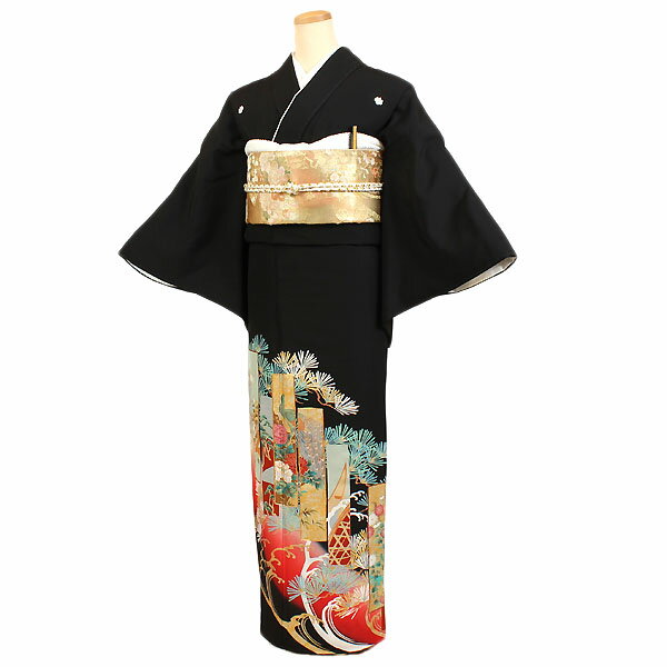 【レンタル】【黒留袖】留袖｜黒留袖｜着物｜レンタル｜結婚式｜披露宴｜貸衣装｜貸衣裳｜フルセット｜女性和服｜和服｜母親｜祖母｜親族｜チャペル｜安い｜往復送料無料(4)