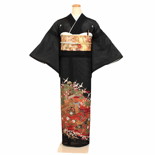 【レンタル】【絽留袖】絽留袖|黒留袖|着物|レンタル|結婚式|披露宴|貸衣装|貸衣裳|フルセット|女性和服|和服|母親|祖母|親族|チャペル|安い|往復送料無料