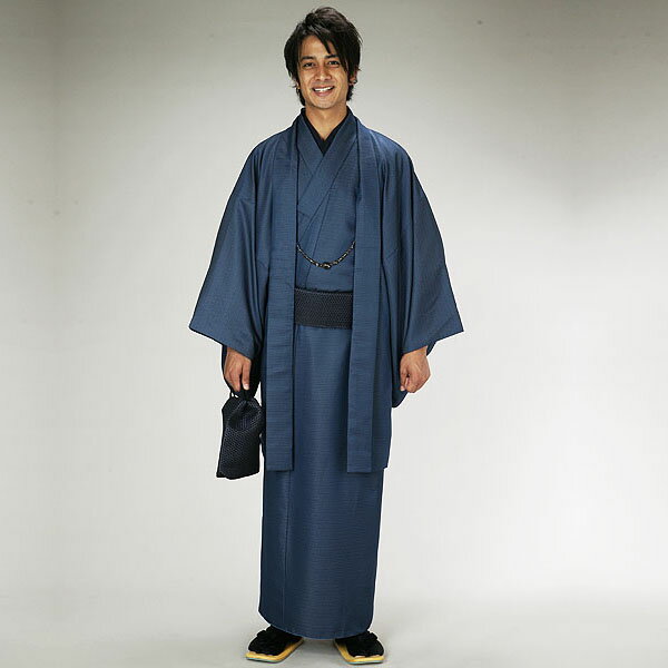 【レンタル】メンズ着物レンタル8点フルセット【紺色/Mサイズ・Lサイズ】黒足袋プレゼント 着物レンタル 男性貸衣装 男性和服 メンズ お宮参り 七五三 紳士用 初詣