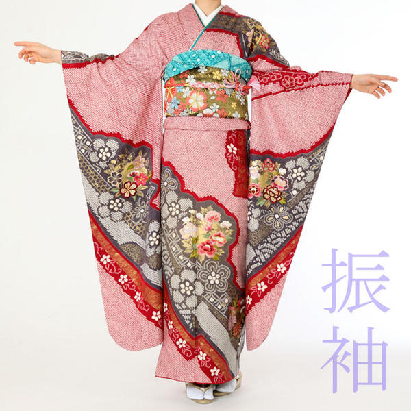 【レンタル】振袖レンタル19点フルセット【LLサイズ/しぼり花刺繍】 しぼり 花 刺繍 着物 フルセット レンタル 貸衣装 成人式 結婚式 結納 和服 披露宴 ふりそで 送料無料