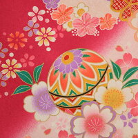女児産着(祝着)・ピンク/花と鞠【着物レンタル】【祝着】【お宮参り】【産着】【着物】