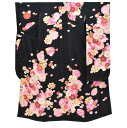 \最大15%OFFクーポン+P5倍/振袖 正絹 長襦袢 2点セット 花文様 仕立上り 丹後ちりめん 黒 LLサイズ ちょっとふくよかL spo7201-iknb...