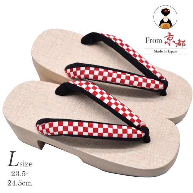 下駄 日本製 レディース 彩小径 IROKOMICHI 単品 カジュアル 女性 小紋 紬 お召 浴衣 高級桐下駄 げた Lサイズ 京都 skf0486-bob25
