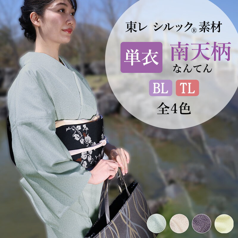 ＼来週末は6月！ 単衣の準備はOKですか？／【今年は 在庫限りで終了です】洗える着物 東レシルック シルックきもの 江戸小紋 ひとえ着物 単衣 仕立て上がり 小紋 BL TL サイズ 南天柄 全4色