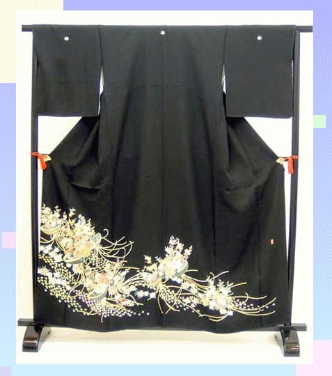 【試着無料】黒留袖 レンタル 1216番　フルセットレンタル 往復送料無料 試着OK かんざし 髪飾り レンタル 留袖 留袖レンタル レンタル留袖 黒留袖 フリーサイズ 【kuf】