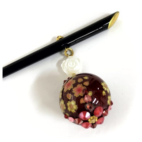 かんざし おしゃれ 簪 髪飾り かわいい 花柄 桜 和装 かみかざり 玉かんざし ゆれるタイプ キラキラ ストーン レトロ 丸 シンプル 和服 和装小物 着物 きもの キモノ kimono 39ショップ