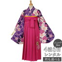 早期お届けキャンペーン【レンタル】H 袴 レンタル 小学生 女の子〔AG023〕紫 八重桜卒業式 ジュニア 卒服 フルセット 十三参り 貸衣装 子供用