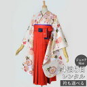 【レンタル】【訳あり】袴 レンタル 小学生 女の子〔AG173〕クリーム色 扇面に流水と花卒業式 ジュニア 卒服 フルセット 十三参り 貸衣装 子供用