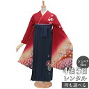 早期お届けキャンペーン【レンタル】【訳あり】袴 レンタル 小学生 女の子〔AG254〕赤 流水辻が花(絹)卒業式 ジュニア 卒服 フルセット 十三参り 貸衣装 ...