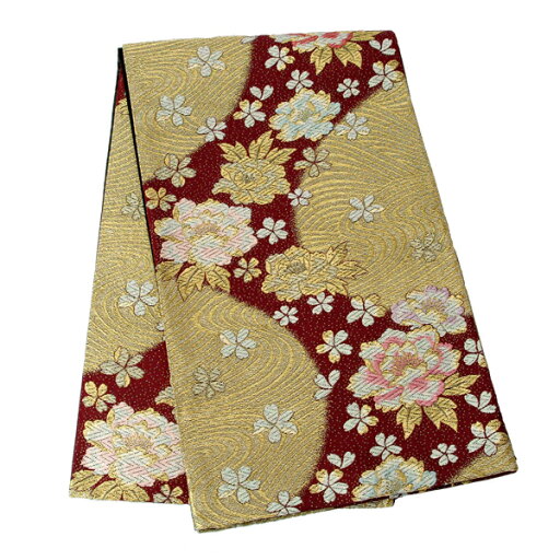 2-11月利用は11000円 【レンタル】帯 単品 レンタル 帯単品レンタル「B074 振袖用帯 赤金 流水に牡丹と小桜 ゴールド系」 正絹 振袖 帯 ママ振り 婚礼 貸衣装 結婚式 卒業式 振袖リメイク 帯のみ ママフリ ママ振 姉フリ 2-11月利用は11000円 【レンタル】帯 単品 レンタル 帯単品レンタル「B074 振袖用帯 赤金 流水に牡丹と小桜 ゴールド系」 正絹 振袖 帯 ママ振り 婚礼 貸衣装 結婚式 卒業式 振袖リメイク 帯のみ ママフリ ママ振 姉フリ