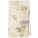 【レンタル】帯 単品 レンタル 帯単品レンタル「B1351 訪問着用帯 白金 扇と四季草花 白系」 正絹 訪問着 帯 入学式 卒業式 結婚式 卒園式 入園式 お宮参り 帯単品 帯だけ 帯のみ