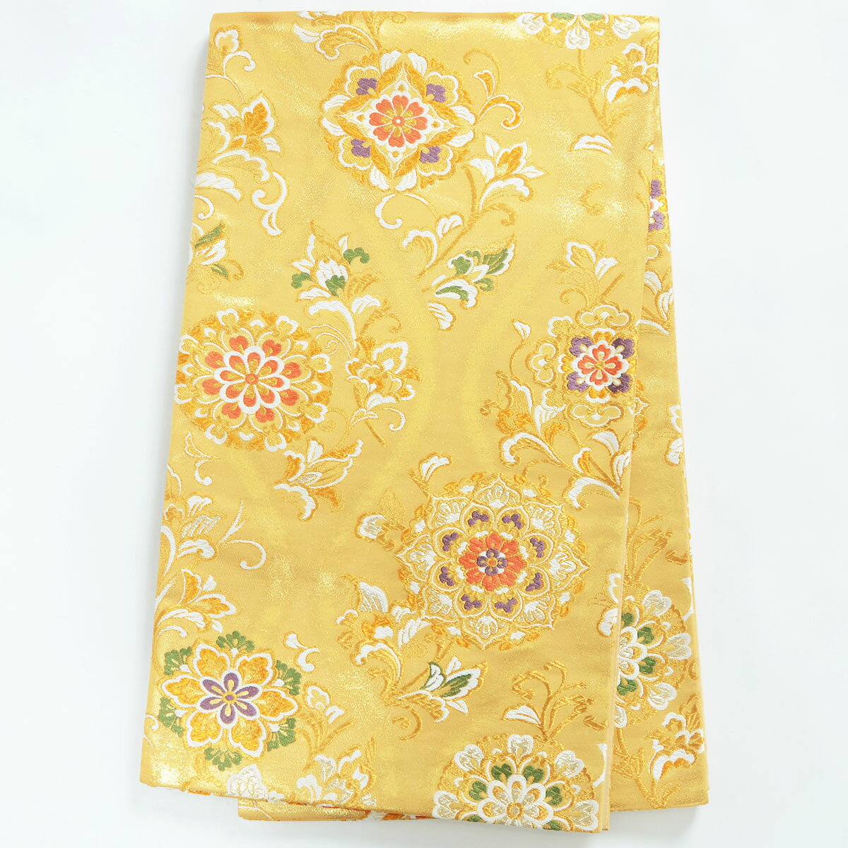 【レンタル】帯 単品 レンタル 帯単品レンタル「B1918 留袖・色留袖・訪問着用帯　金　唐花文様 ゴールド系」 正絹 訪問着 帯 入学式 卒業式 結婚式 卒園式 入園式 お宮参り 帯単品 帯だけ 帯のみ