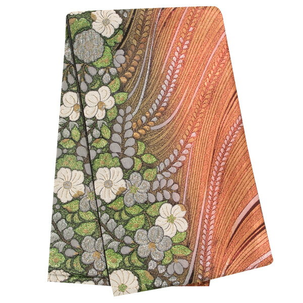 2-11月利用は11000円 【レンタル】帯 単品 レンタル 帯単品レンタル「B637 振袖用帯 金 辻が花模様 ゴールド系」 正絹 振袖 帯 ママ振り 婚礼 貸衣装 結婚式 卒業式 振袖リメイク 帯のみ ママフリ ママ振 姉フリ