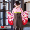 【レンタル】卒業式 袴 レンタル 女 フルセット 女性 袴セット「G205 anan ピンク 薔薇ハート金ラメ入り」レトロ はかま 着物セット 和服 大学 レデ...