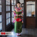 【レンタル】卒業式 袴 レンタル 女 フルセット 女性 袴セット「G290 九重 白 九重 扇面に鈴と折り鶴」レトロ はかま 着物セット 和服 大学 レディース 往復送料無料