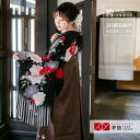 【レンタル】卒業式 袴 レンタル 女 フルセット 女性 袴セット「G520 南明奈 黒 ストライプに薔薇」レトロ はかま 着物セット 和服 大学 レディース 往復送料無料