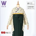 【レンタル】卒業式 袴 レンタル 女 フルセット 女性 袴セット「G668大きいサイズ ワイドサイズ オフホワイト 金平糖」レトロ はかま 着物セット 和服 大学 レディース 往復送料無料