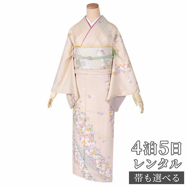 訪問着 レンタル 着物レンタル レンタル着物 着物 訪問着レンタル「H084 薄ピンク　さくらさくら 」 正絹 ホテル・式場への配送OK！ 入学式 入園式 お宮参り 結婚式 七五三 母 ママ 母親 着物