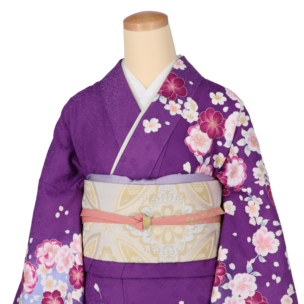 訪問着 レンタル 着物レンタル レンタル着物 着物 訪問着レンタル「H1109 紫地浅黄ぼかし牡丹に桜 」 ホテル・式場への配送OK！ 入学式 入園式 お宮参り 結婚式 七五三 母 ママ 母親 着物