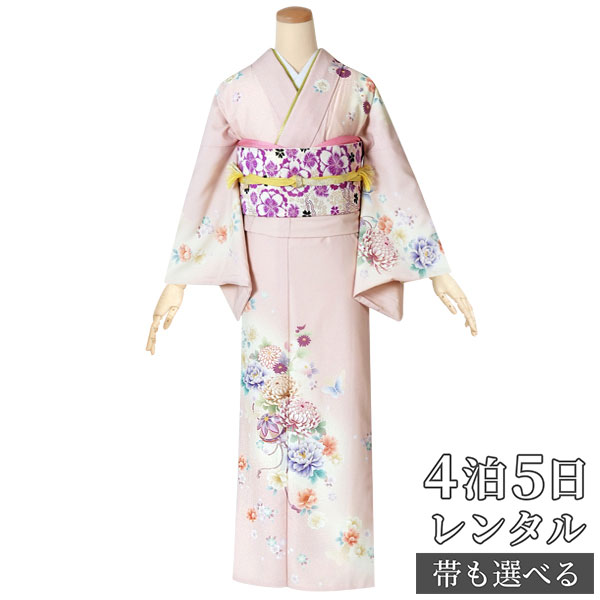 訪問着 レンタル 着物レンタル レンタル着物 着物 訪問着レンタル 乙葉「H611 ピンク クリームぼかし　菊と手鞠 」 ホテル・式場への配送OK！ 入学式 入園式 お宮参り 結婚式 七五三 母 ママ 母親 着物