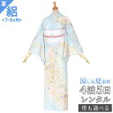 絽【レンタル】【夏用】訪問着 レンタル 着物レンタル レンタル着物 着物 訪問着レンタル「H708 水色 露芝吹き寄せに扇面 」 夏用訪問着 7月8月用着物 夏きもの 絽 訪問着 着物レンタル 訪問着レンタル 貸衣装 女性和服 訪問着 送料無料