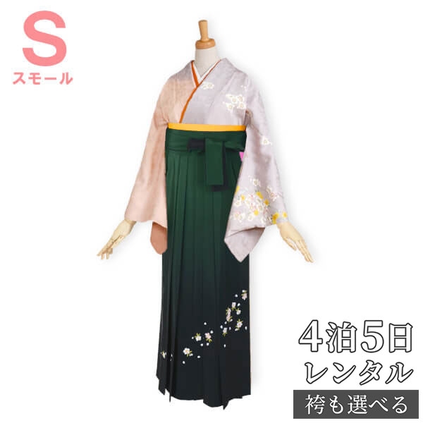 【レンタル】袴 レンタル 先生 女 袴セット 教員 職員 先生〔HG002〕 藤色 白梅しだれ黄桜 正絹 卒業式 袴 フルセット 女性 はかま ハカマ レンタル 貸衣装 かしいしょう 送料無料(一部地域を除く)