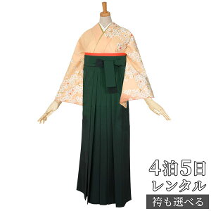 【レンタル】袴 レンタル 先生 袴 レンタル 女 袴 セット 教職員 教員 職員 先生〔HG104〕 薄オレンジ 枝垂れ桜に扇面 ポリエステル 卒業式 袴 女性 はかま ハカマ 教員 先生 レンタル 貸衣装 フルセット かしいしょう 送料無料(一部地域を除く)