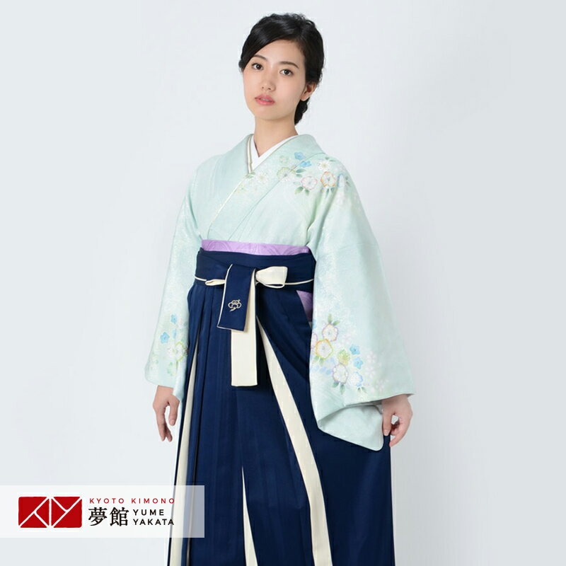 【レンタル】桂由美 袴 レンタル 先生 女 袴セット 教員 職員 先生〔HG1045〕 水色 金通し辻が花風 疋田流水に花 正絹 卒業式 袴 フルセット 女性 はかま ハカマ レンタル 貸衣装 かしいしょう 送料無料(一部地域を除く)