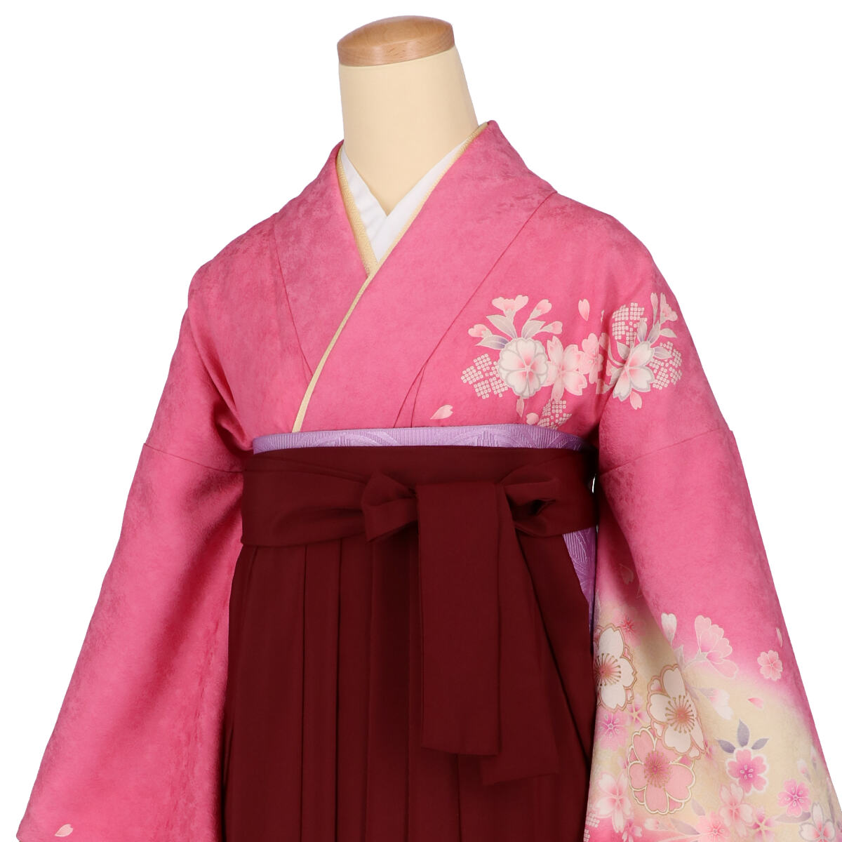 【レンタル】袴 レンタル 先生 女 袴セット 教員 職員 先生〔HG1160〕 ピンク×クリームぼかし 桜 正絹 卒業式 袴 フルセット 女性 はかま ハカマ レンタル 貸衣装 かしいしょう 送料無料(一部地域を除く)