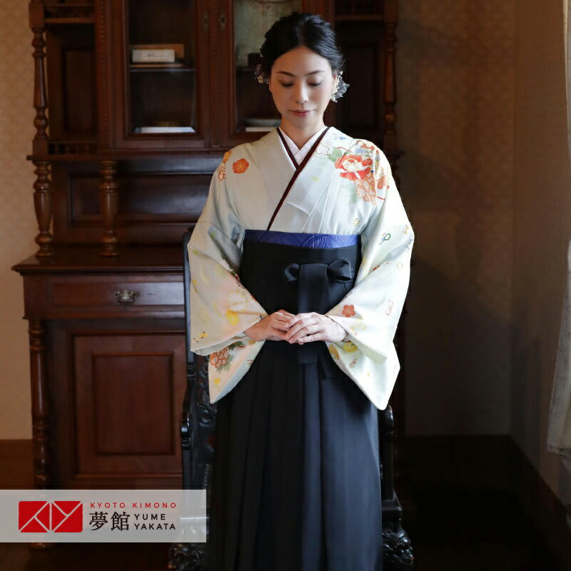 スーパーSALE1000円オフ!!【レンタル】袴 レンタル 先生 女 袴セット 教員 職員 先生〔HG770〕 青鼠色 貝桶と花に宝尽し 卒業式 袴 フルセット 女性 はかま ハカマ レンタル 貸衣装 かしいしょう 送料無料