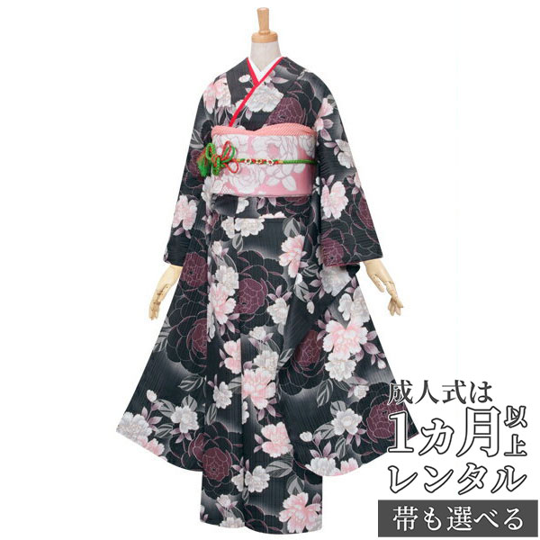 【成人式 振袖 レンタル】RS191黒　