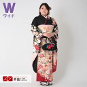 【成人式 振袖 レンタル】RS1006 正絹 黒 桜菊花に御所車フルセット 往復送料無料 /女性和服/結婚式 和服 着物セット/小物 セット 振り袖 【レンタル...