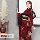 【成人式 振袖 レンタル】RS1229 正絹 赤 薔薇に蝶フルセット 往復送料無料 /女性和服/結婚式 和服 着物セット/小物 セット 振り袖 【レンタル】