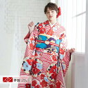 【振袖 レンタル】 結婚式 結納R1604白赤 波に椿紋(R1475) 和遊日 振袖 レンタル フルセット ふりそで 振り袖 結婚式 披露宴 親族 卒業式 パー...