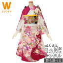 【成人式 振袖 レンタル】RS1768 正絹 白×赤 薔薇と蝶(絹)(特)フルセット 往復送料無料 /女性和服/結婚式 和服 着物セット/小物 セット 振り袖 【レンタル】