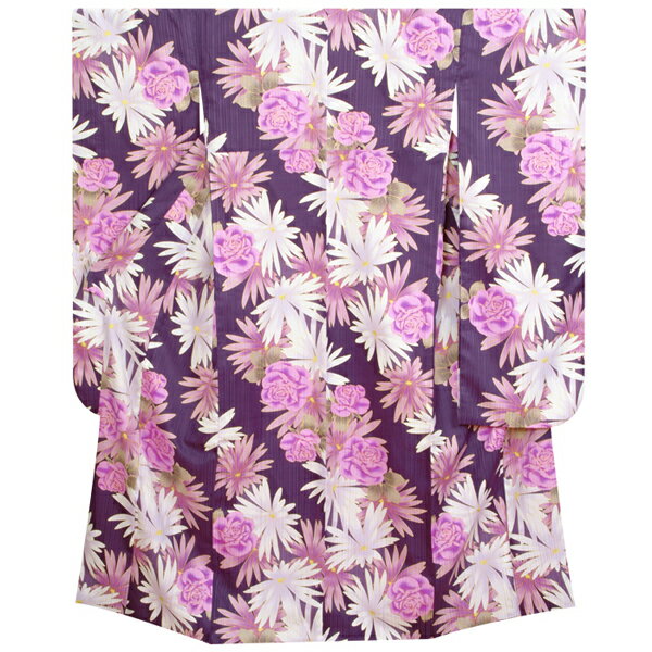 【振袖 レンタル】 結婚式 結納R266紫　薔薇とマーガレット 振袖 レンタル フルセット ふりそで 振り袖 結婚式 披露宴 親族 卒業式 パーティー 結納 着物レンタル 貸衣装 女性 和服 往復送料無料