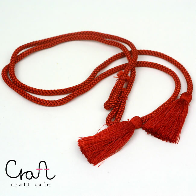 紐 房付き/紐 房付きひも2本組（赤） いろいろな小物つくりに♪手作り 和雑貨 紐 ヒモ