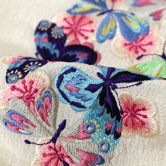 ＼ポイント2倍／【LINE登録で5%OFF】 振袖 帯揚げ 刺繍 蝶々 ちょうちょ ラメ カラ...
