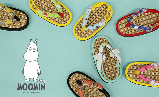 【LINE友達登録で10%OFFクーポン】ここでしか買えない MOOMIN 子供 浴衣 サンダル 畳みたいで気持ちよい 軽い 歩きやすい 和柄 サンダル踵ゴム付き 15cm 16.5cm 18cm ムーミン