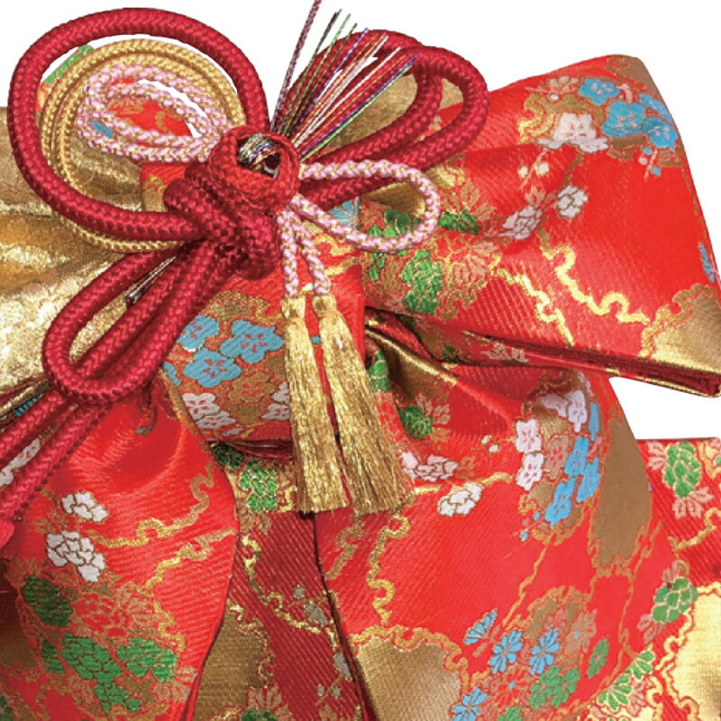 七五三 7歳 女の子 結び帯 日本製 作り帯 着物 単品 赤色 金色 ゴールド 7才用 6才 5才 飾り紐付き 大寸 中寸 大サイズ 小物 祝い帯 祝帯 つくり帯 美やび 10762 7obi-10
